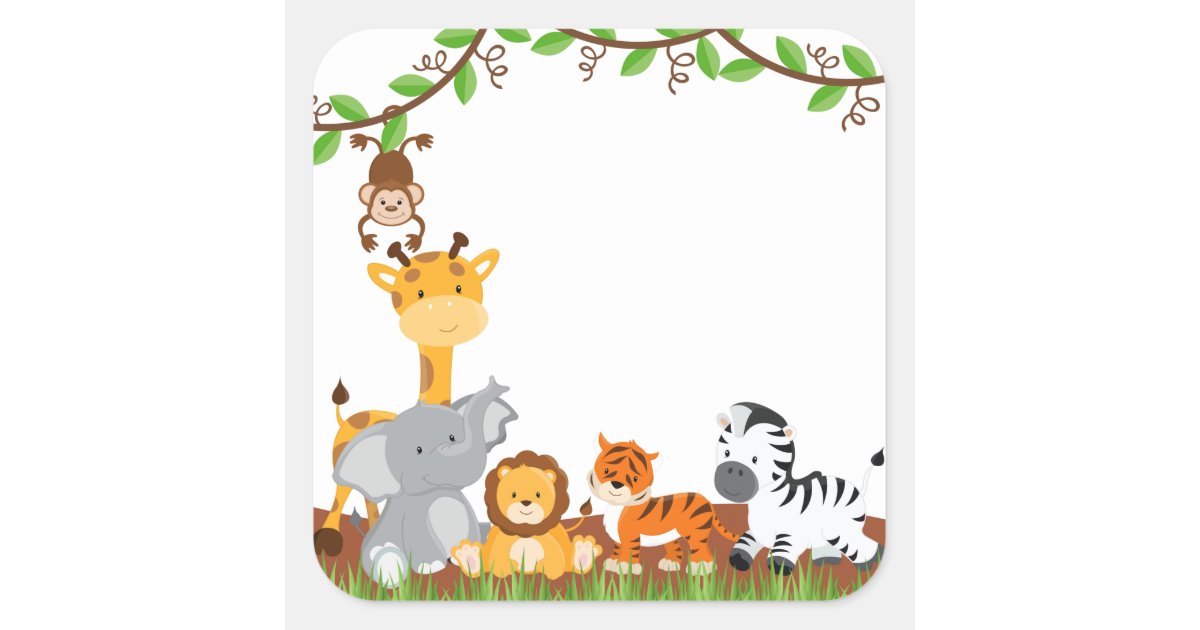 Download Cute Jungle Baby Animal Sticker | Zazzle.com