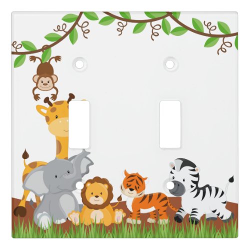 Cute Jungle Baby Animals Light Switch Cover