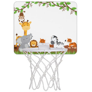 Cute Jungle Baby Animals Mini Basketball Goal Hoop