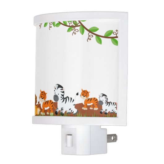 Cute Jungle Baby Animals Night Light (Left)