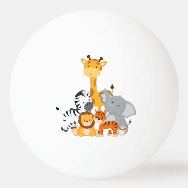 Cute Jungle Baby Animals Ping Pong Ball (Front)