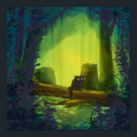 Cute Jungle Cat Illustration Poster<br><div class="desc">A mysterious force in the forest... </div>