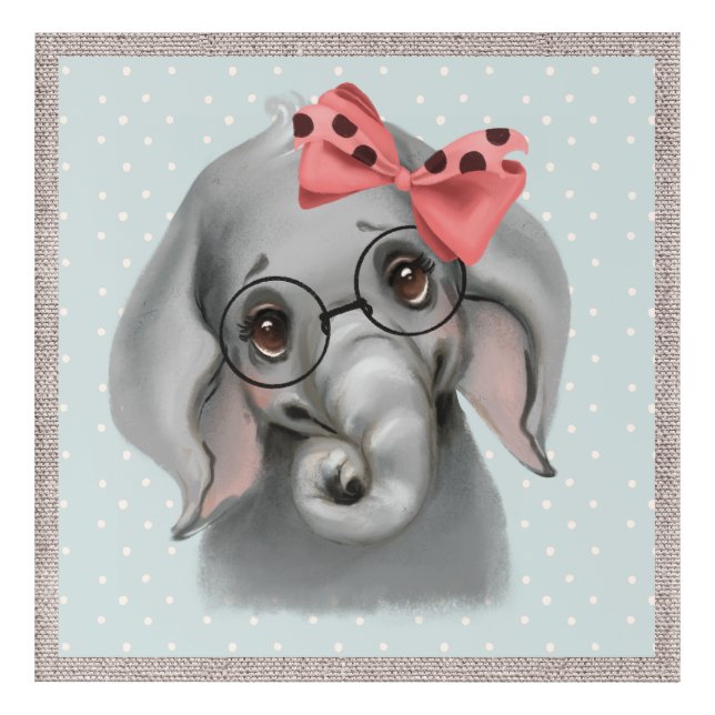 Cute Jungle Elephant Acrylic Print (Front)