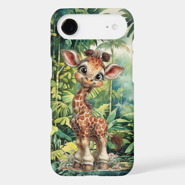 Cute Jungle giraffe lovers  iPhone Case (Back)