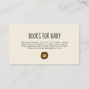 Cute jungle lion baby shower book request card