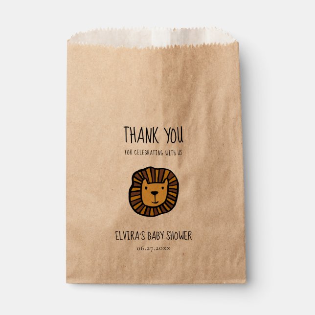 Cute jungle lion Baby shower Favor Bag (Front)