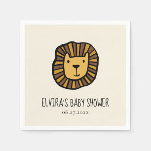 Cute jungle lion Baby shower Napkins