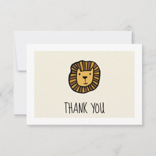 Cute jungle lion Baby shower Thank You Card