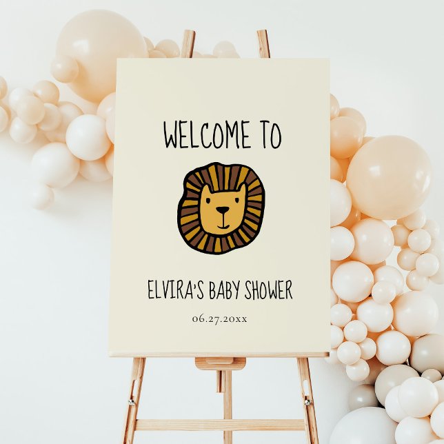 Cute jungle lion Baby shower welcome Foam Board (Creator Uploaded)