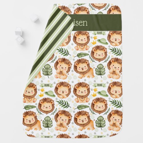 Cute Jungle Lion Cub Baby Blanket