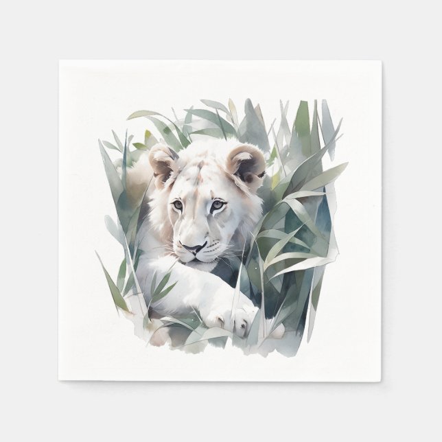Cute Jungle lion party Napkins (Front)