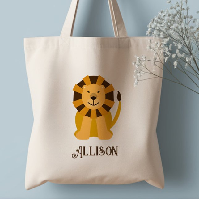 Cute Jungle Lion Personalized Tote Bag for Child (Creator Uploaded)