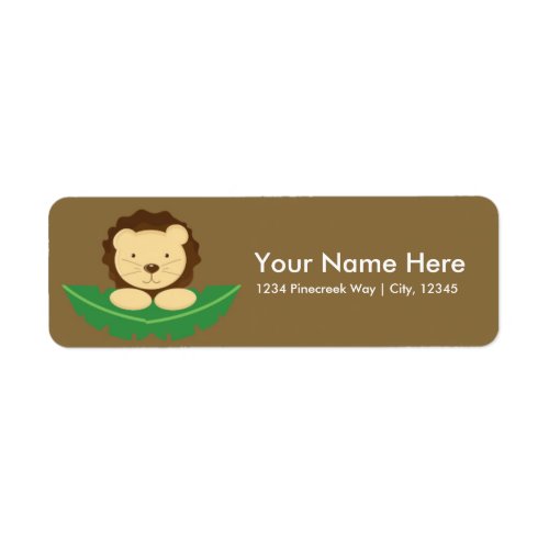 Cute Jungle Lion Safari Baby Shower Address Labels