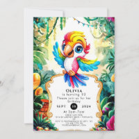 Cute Jungle Parrot Birthday