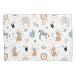 Cute Jungle Rainforest Animals Pattern Pillow Case
