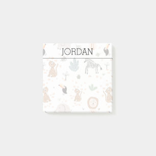 Cute Jungle Rainforest Animals Pattern Post-it Notes