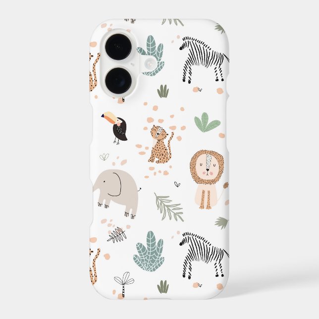 Cute Jungle Rainforest Animals Pattern Samsung Galaxy Case (Back)