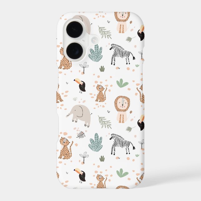 Cute Jungle Rainforest Animals Pattern Samsung Galaxy Case (Back)