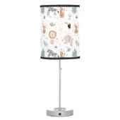 Cute Jungle Rainforest Animals Pattern Table Lamp (Back)