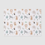 Cute Jungle Rainforest Animals Pattern Tissue Paper