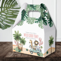 Cute Jungle Safari 1st Birthday Party Favor Boxes