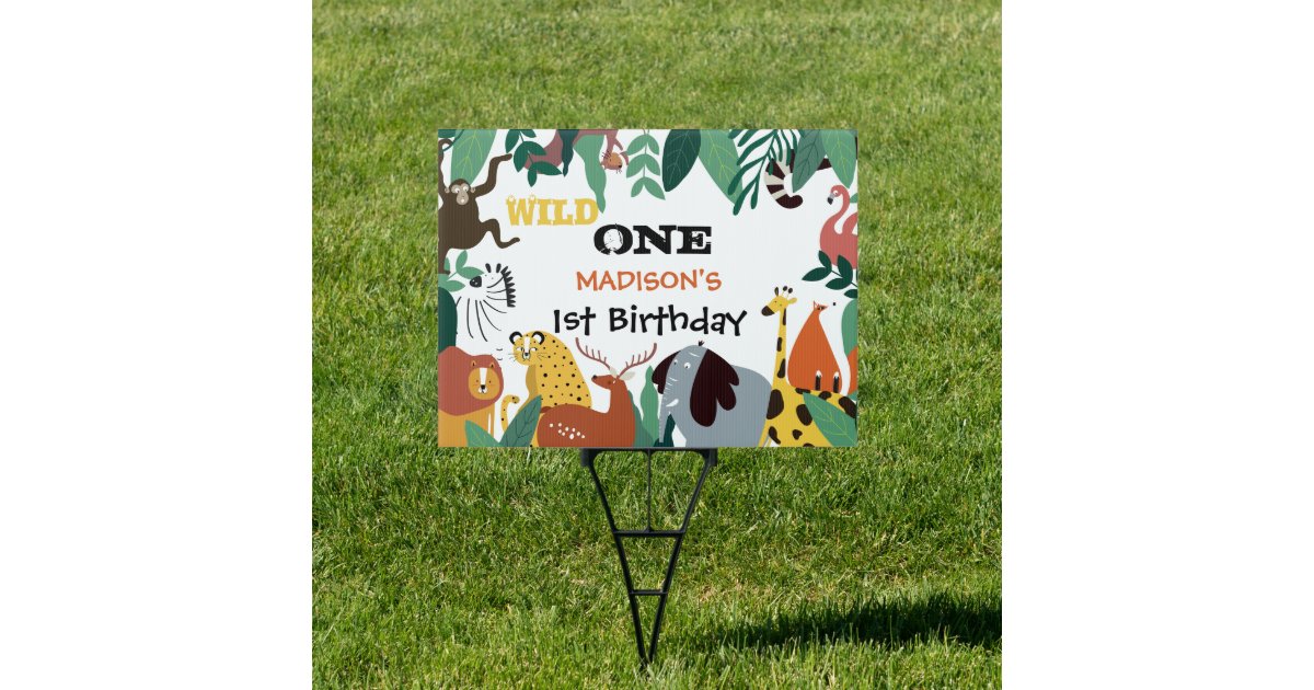 safari birthday yard sign