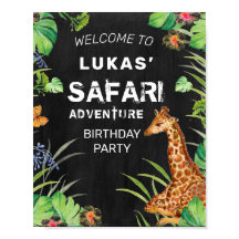 Cute Jungle Safari Adventure Birthday Welcome