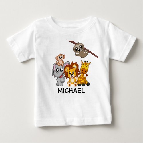 Cute Jungle Safari Animal Toddler Kids Baby T_Shirt