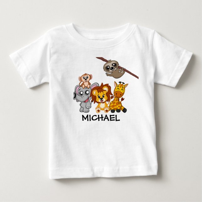 Cute Jungle Safari Animal Toddler Kids Baby T-Shirt (Front)