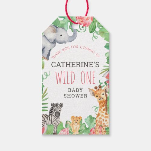 Cute Jungle Safari Animal Tropical Floral Gift Tag