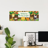 Cute Jungle Safari Animals Baby Shower Banner Poster (Home Office)