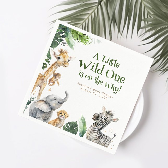 Cute Jungle Safari Animals Baby Shower Napkins (Creator Uploaded)