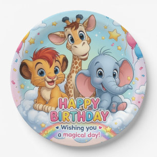 Cute Jungle Safari Animals Birthday Party Paper Pl Plates