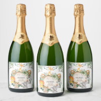 Cute Jungle Safari Animals Boy Baby Shower Favors Champagne Label