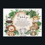 Cute Jungle Safari Animals Greenery Books for Baby Enclosure Card<br><div class="desc">This adorable design features a group of cute jungle animals (zebra,  lion,  elephant,  leopard & giraffe),  and lush tropical greenery.</div>