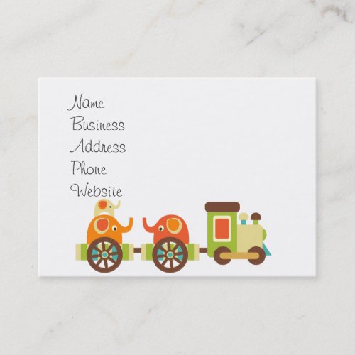 Cute Jungle Safari Animals Train Gifts Kids Baby Business Card Templates