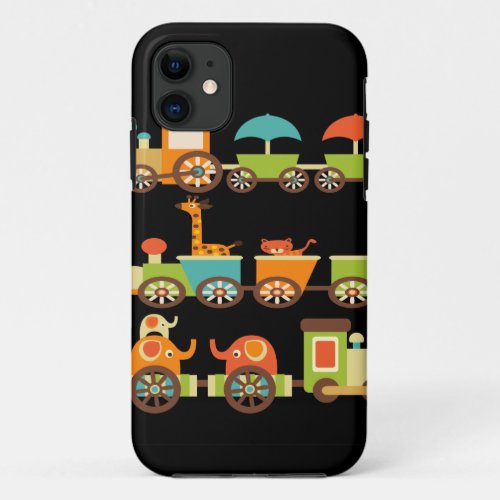 Cute Jungle Safari Animals Train Gifts Kids Baby iPhone 11 Case