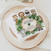Cute Jungle Safari Animals Tropical Greenery Baby
