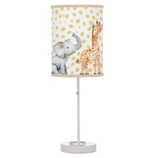Cute Jungle Safari Baby Animals Table Lamp (Front)