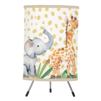 Cute Jungle Safari Baby Animals Tripod Lamp
