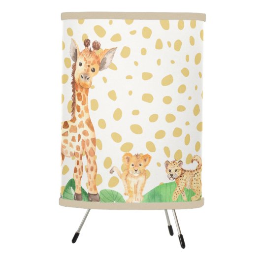 Cute Jungle Safari Baby Animals Tripod Lamp (Right)