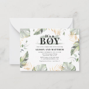 Cute Jungle Safari Baby Shower Boys Giraffe Note Card
