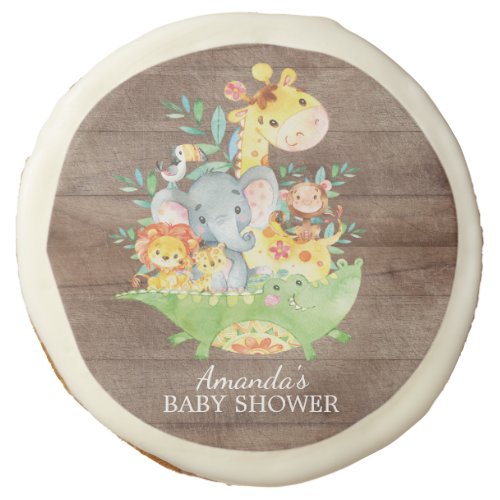 Cute Jungle Safari Baby Shower Favor Cookie