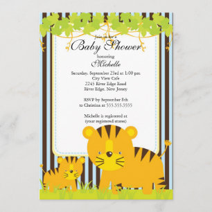 Cute Jungle Safari Baby Shower Invitation