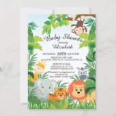 Cute Jungle Safari Baby Shower Invitations (Front)
