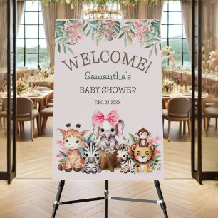 Cute Jungle Safari Baby Shower Welcome Sign
