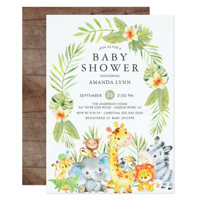 zazzle safari baby shower invitations