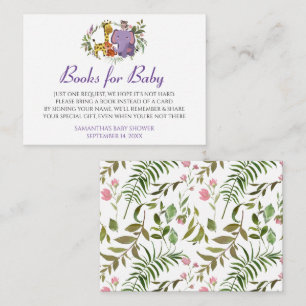 Cute Jungle Safari Bring a Book Card Baby Shower