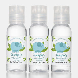 Cute Jungle Safari Elephant Baby Shower Thank You Hand Sanitizer
