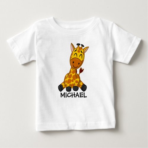 Cute Jungle Safari Giraffe Animal Kids Baby T_Shirt
